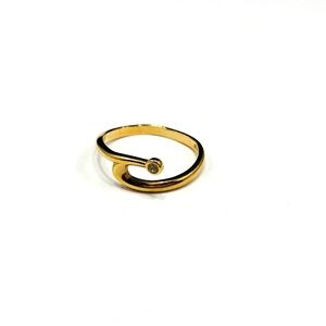 Vintage Minimalist Gold Tone Ring Boho Size 6.5